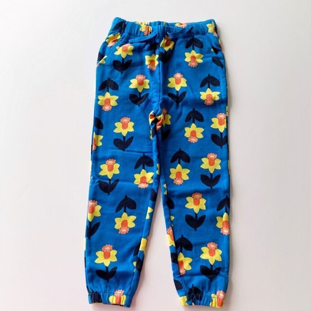 Like New-Hanna Andersson Daffodil Print Girl Slim Sweat Pants 5T